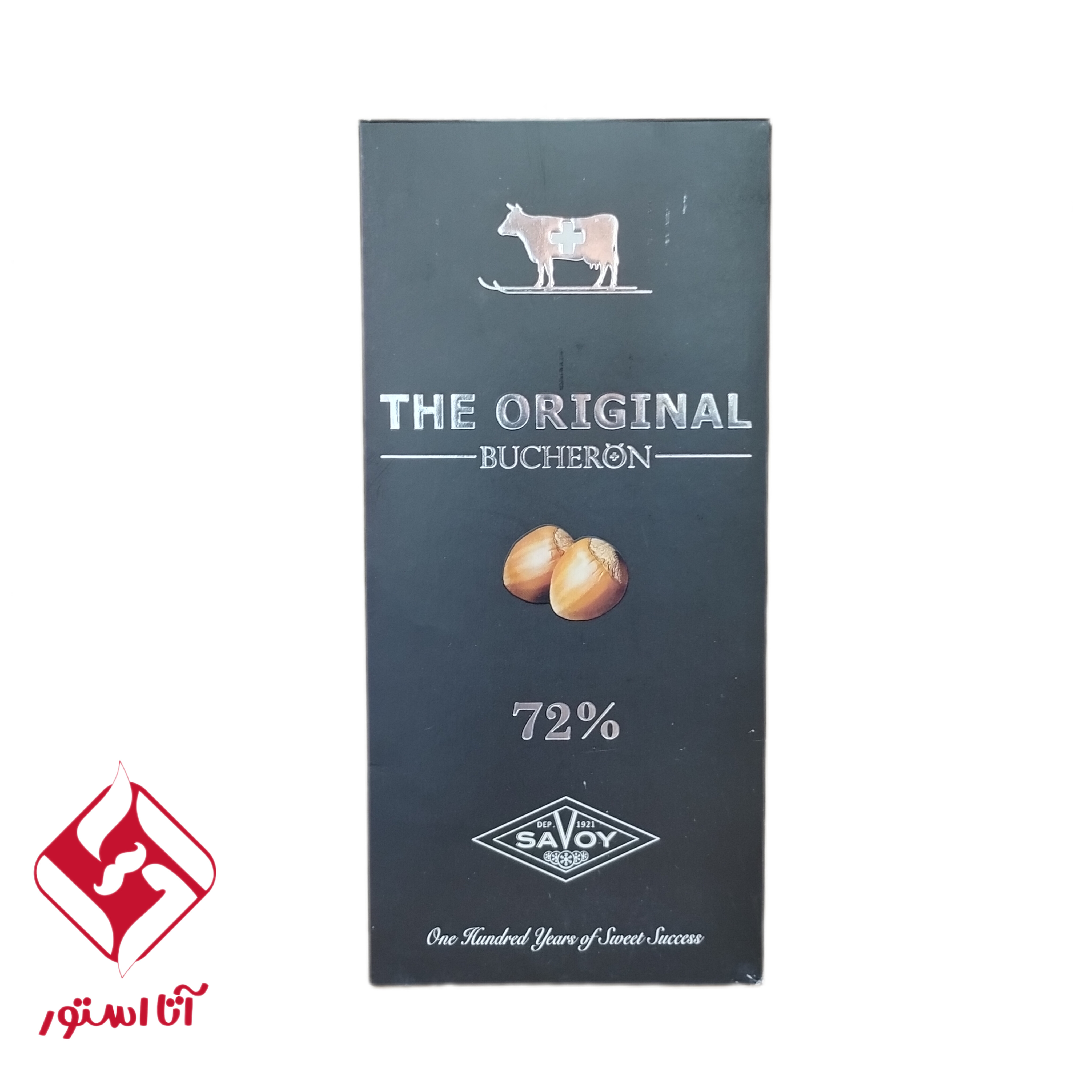 شکلات تلخ تخته‌ای 72% با طعم فندق بوچرون