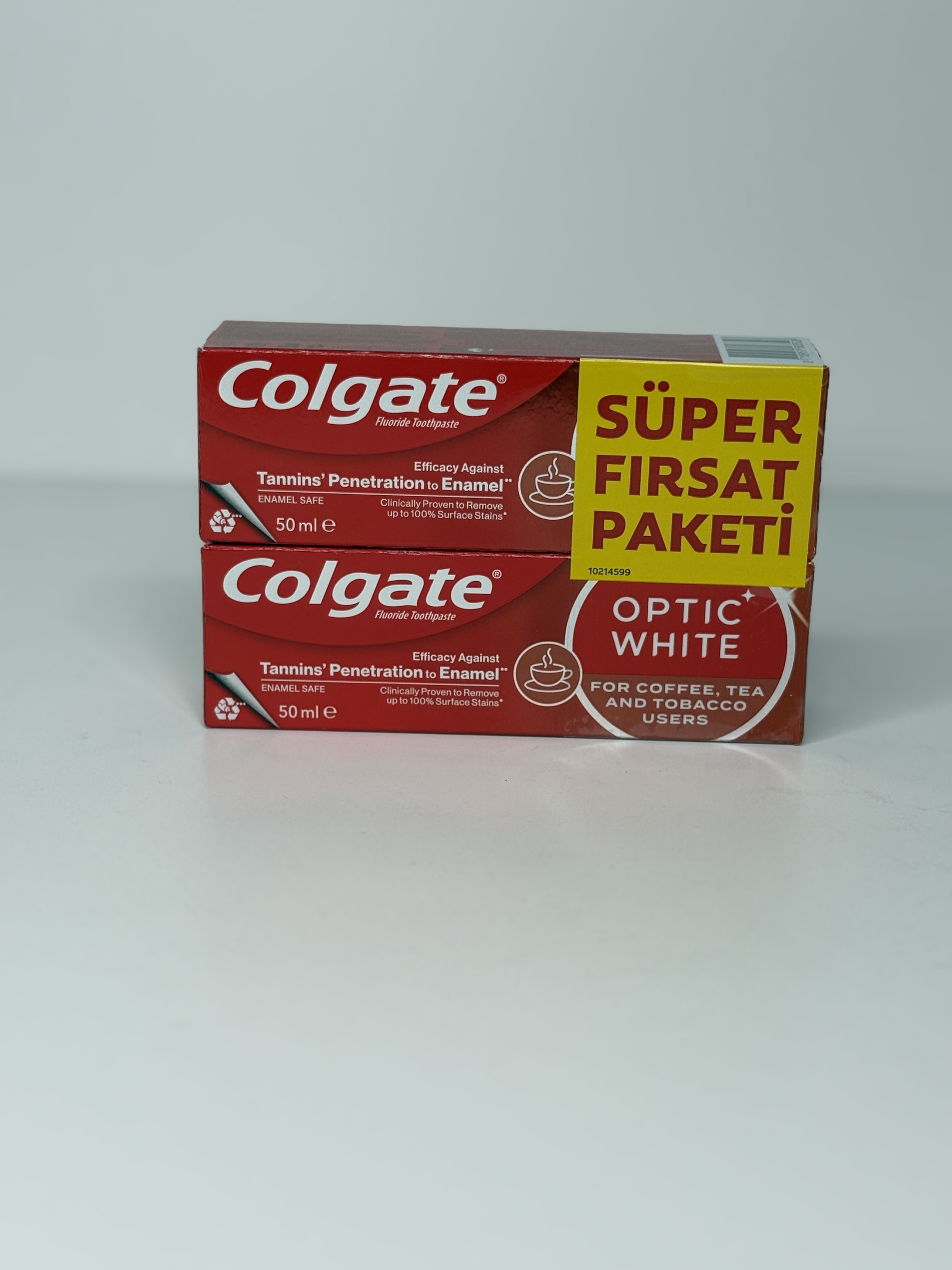 خمیر دندان کلگیت مدل OPTIC WHITE مگا پاکت (دوقلو)